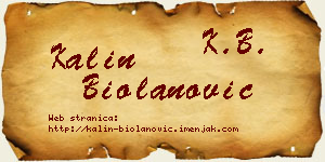Kalin Biolanović vizit kartica